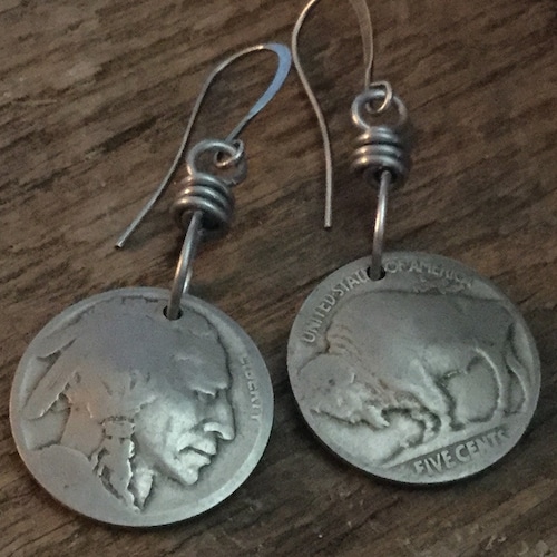 Indian Head Nickel Buffalo Nickel Earrings Coin Earrings Etsy