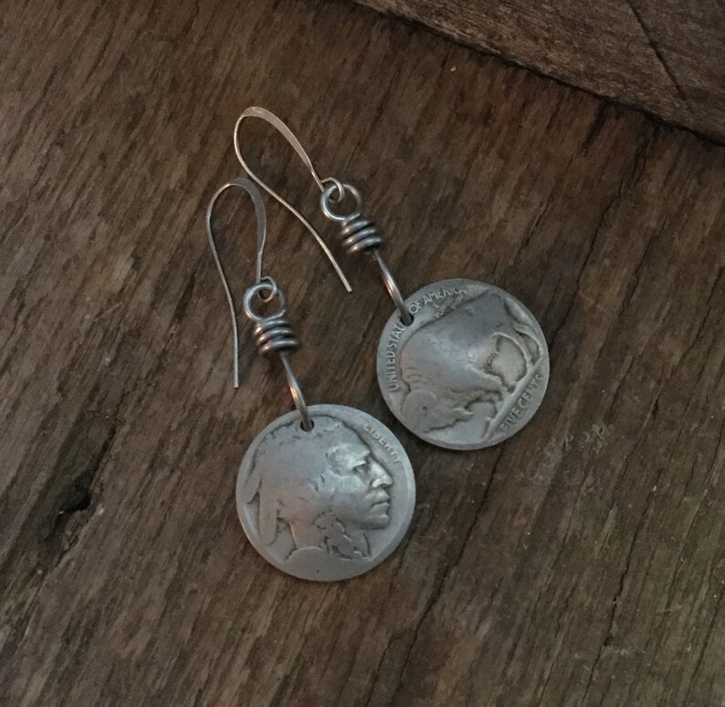 Indian Head Nickel Buffalo Nickel Earrings Coin Earrings Etsy