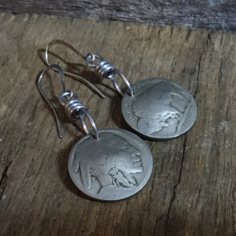 Indian Head Nickel Buffalo Nickel Earrings Coin Earrings Etsy