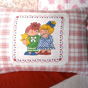 Pillow Sham Cover Toddler Pillow Baby Nursery Decor Antique Fabric Children&#39;s Hankie Organic