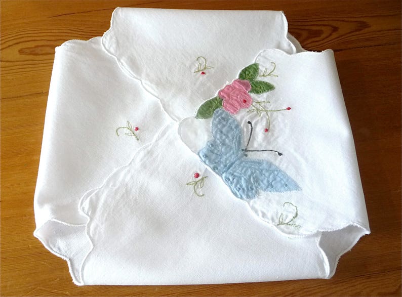 Vintage Bread Basket Napkin Cloth Bread Napkin Handmade Butterfly