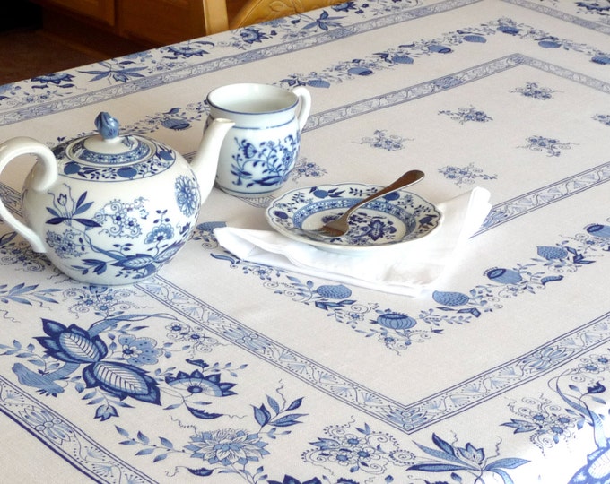 German Tablecloth Blue Onion Zwiebelmuster 58 X 51 Lovely Etsy