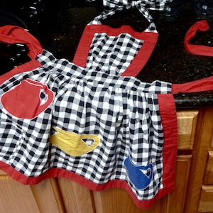 Vintage Youth Apron Designer Apron Full Apron Teapots Pocket Linens Kitchen Germany