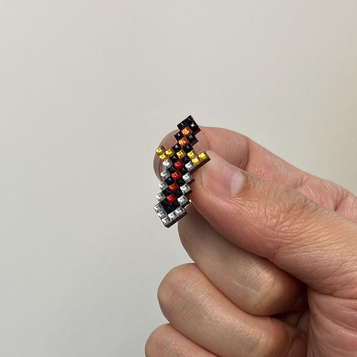 Pixel Rhinestone Pixel Sparkly Legendary Sword Pin | A Radiant Pin Badge Made With 2mm ...