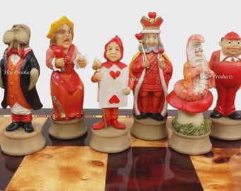 Alice in Wonderland Fantasy Chess Men Pieces Set - NO Board