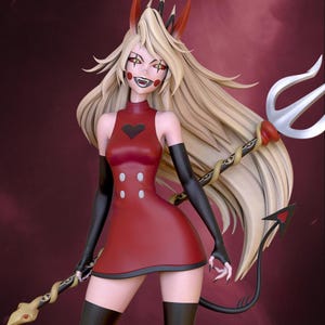 Infernal Princess V2 STL – Hellborn Royal Demon Maiden 3D Print Model | Dark Cartoon Queen Statue