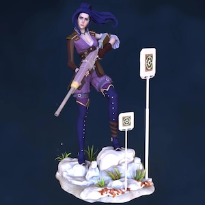 Elite Hextech Riflewoman 3D Print Model | Arcane City Sniper Statue