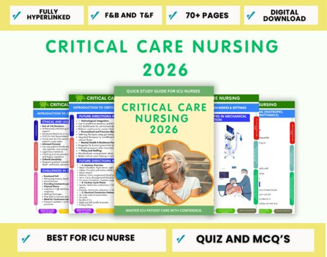 Critical Care Nursing Study Guide | Shock, Sepsis, ABG, Medications ...