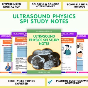 Ultraschall-Physik SPI Notizen | ARDMS Exam Prep PDF (Ausgabe 2026) Pflegehinweise icu Hyperlink