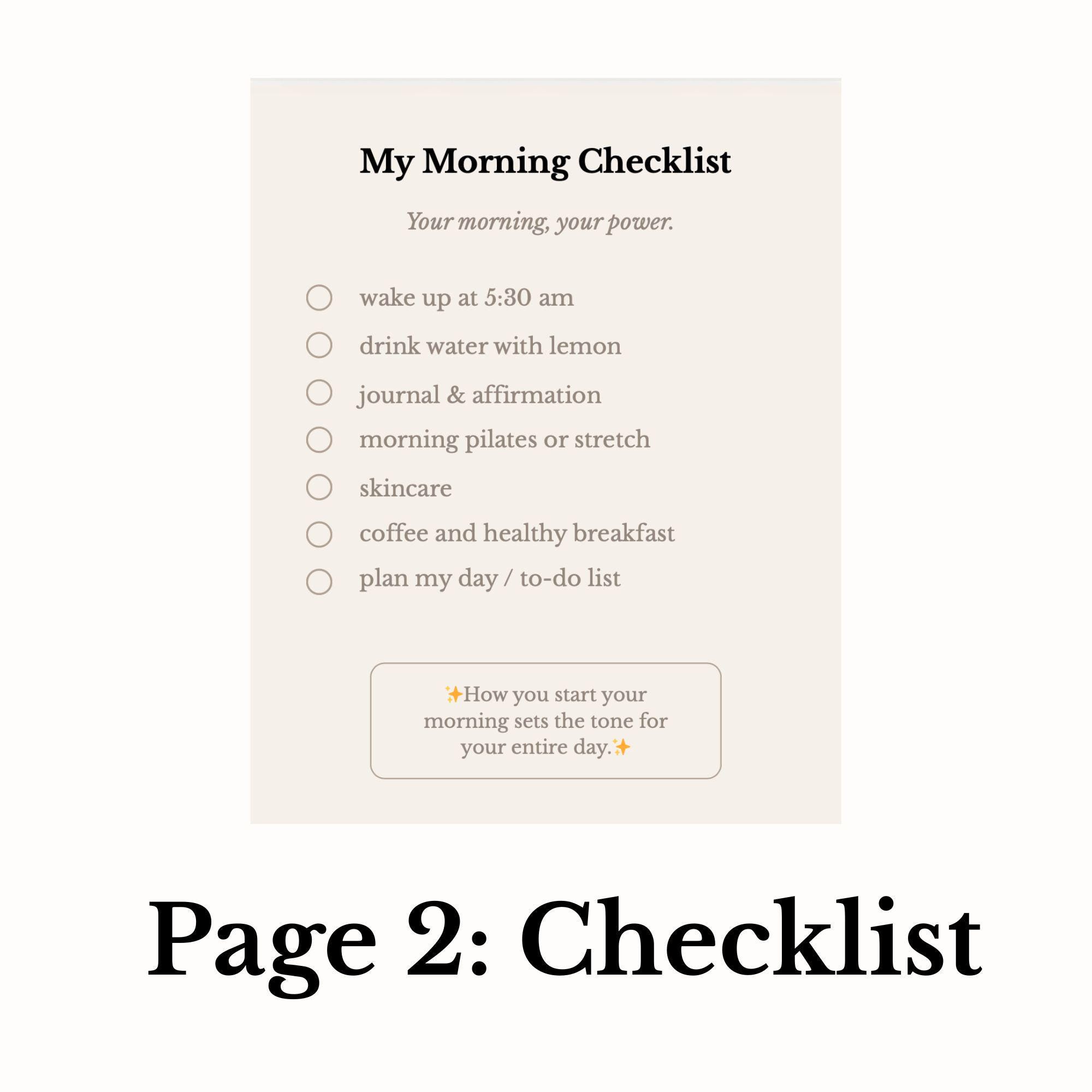 Morning Routine Planner PDF | Printable Daily Planner | Aesthetic Habit ...