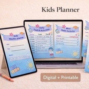 Kids Daily Planner | Task Tracker, Behavior Chart, Happy Planner Cover (Digital Download)
