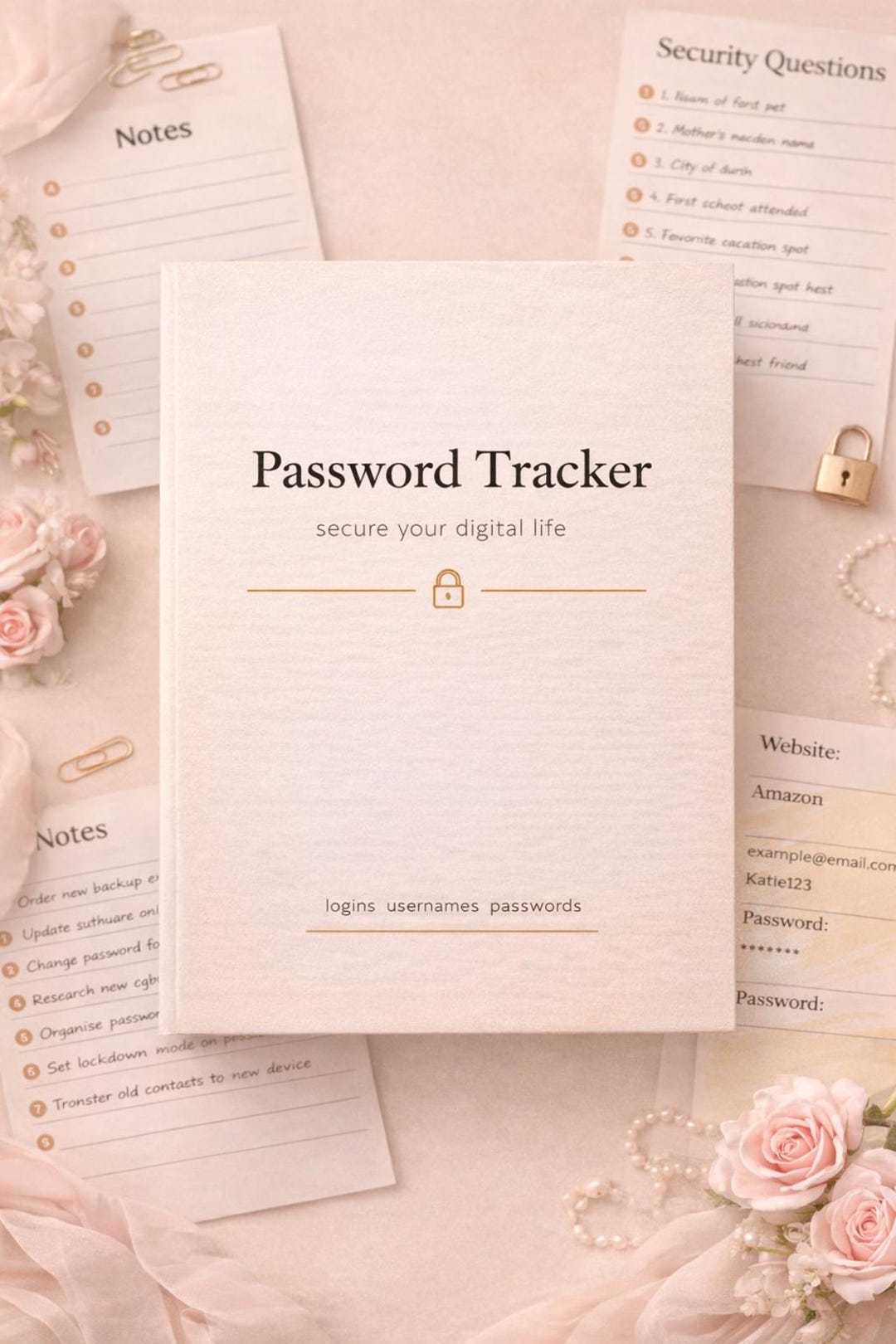 Password Tracker Planner A5 Printable Digital Planner | Social Media ...