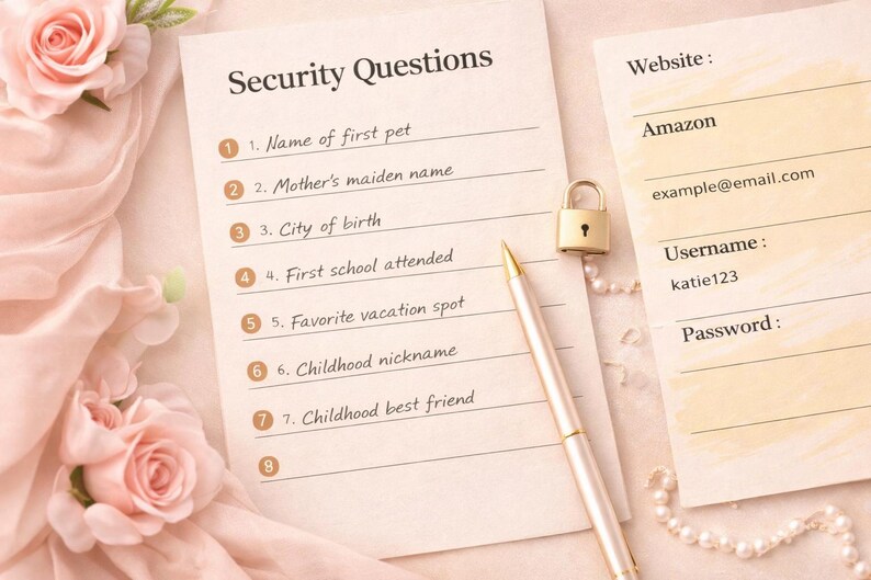 Password Tracker Planner A5 Printable Digital Planner | Social Media ...