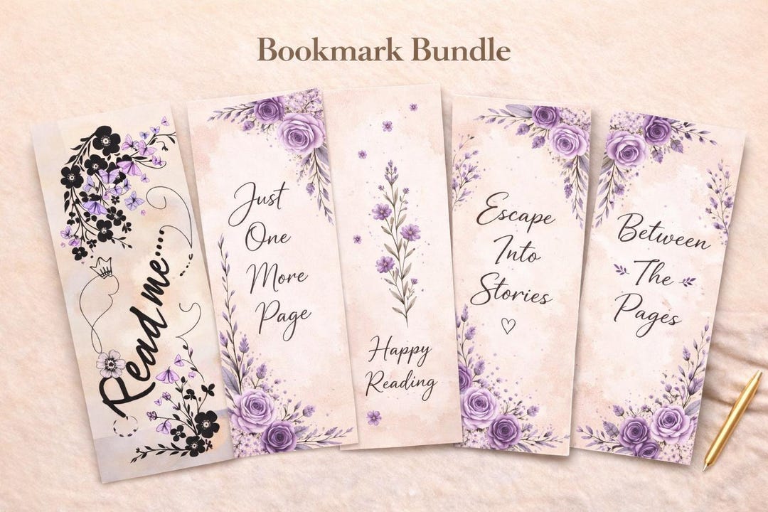 Floral Reading Tracker Bookmarks | Library Card Style Printable Log ...