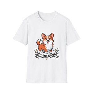 Maglietta con stampa Pembroke Welsh Corgi / Maglietta con grafica Corgi Power in stile cartone animato