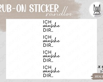 RUB-On Sticker „was ich dir wünsche... 202062001“, randlos, glänzend und leicht erhaben weiß oder schwarz