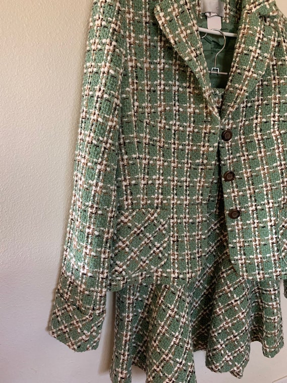 Tweed trumpet skirt and jacket set