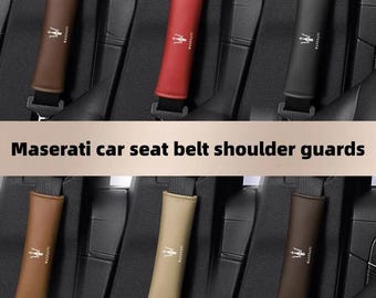 Protetor de ombro para cinto de segurança em couro Nappa Maserati, modelo Macio.