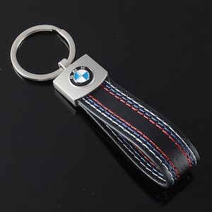 BMW car logo leather car keychain rings and accessories