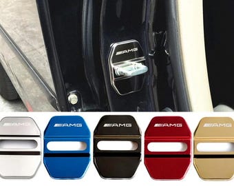 4 pieces Mercedes-Benz AMG Stainless Steel Car Door Lock Buckle Cover