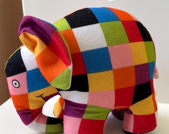 Elmer Patchwork Elephant Plush Toy | Colorful Soft Stuffed Animal, David McKee Book Character......