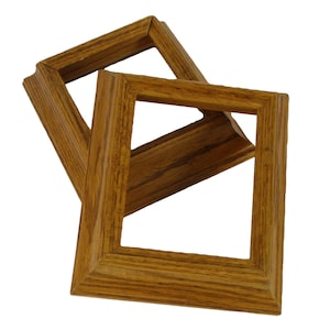 Juego de 2 marcos de fotos de madera de roble vintage para cuadros en lienzo de 5 x 4 pulgadas