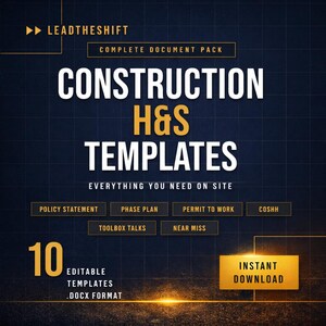 Construction H&S Management System Templates | CDM 2015 Site Pack (Instant Download)
