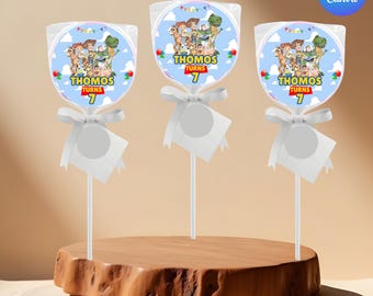 Toy Story Lollipop Labels Woody Buzz Birthday Party Stickers Toy Story Party favors Toy Story Lollipop Label Wrappers (Digital Download)