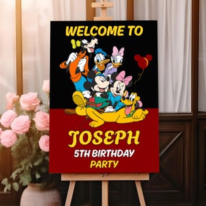 Mickey Mouse Clubhouse Birthday Welcome Sign Mickey Mouse Happy Birthday Banner Mickey Welcome Poster Sign Printable Mickey Welcome Board