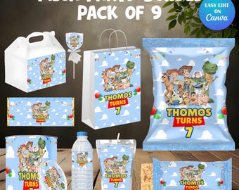 Toy Story Birthday Party Favor Bundle Toy Story Party Decor Toy Story Party Wrappers Toy Story Chip Bag Water Bottle Chocolate Bar Labels