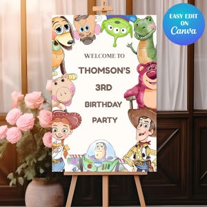 Toy Story Birthday Welcome Sign Toy Story Welcome Banner Birthday Boy Girl Toy Story Welcome Poster Sign Printable Toy Story Welcome Board