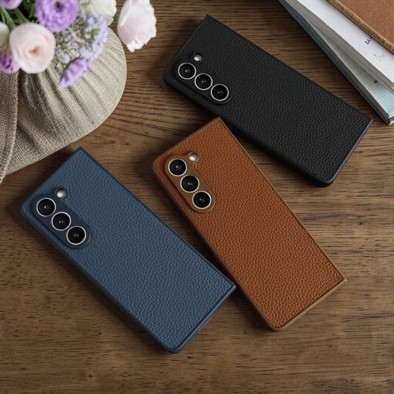 Funda de piel auténtica para Samsung Galaxy Z Fold 7, 6, 5 y 4 imagen 1