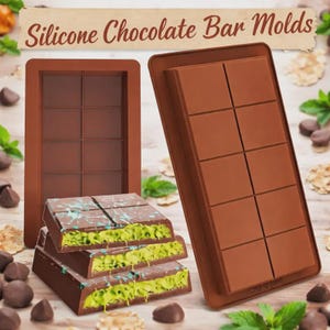 Chocolate Bar Silicone Mold, Break Apart Rectangle Candy Mold, Easy Release Wax Melt Mold, DIY Chocolate Baking Soap Wax Making Tool