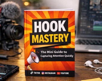 Miniguía para escribir ganchos, guía de contenido viral, crecimiento en TikTok, Instagram y YouTube, marketing para creadores de contenido (PDF).