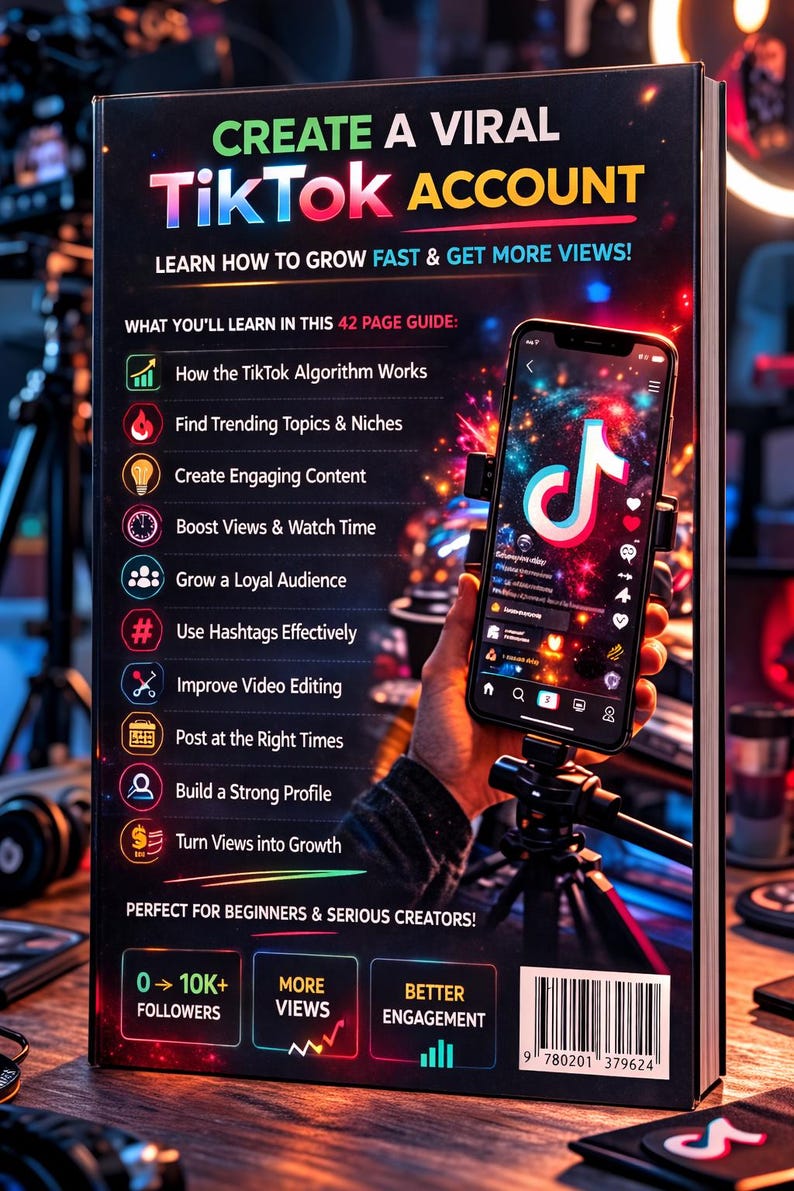 TikTok Growth Guide, Viral TikTok Strategy Course, Social Media Marketing Guide, Grow TikTok Followers & Views, Content Creator Guide