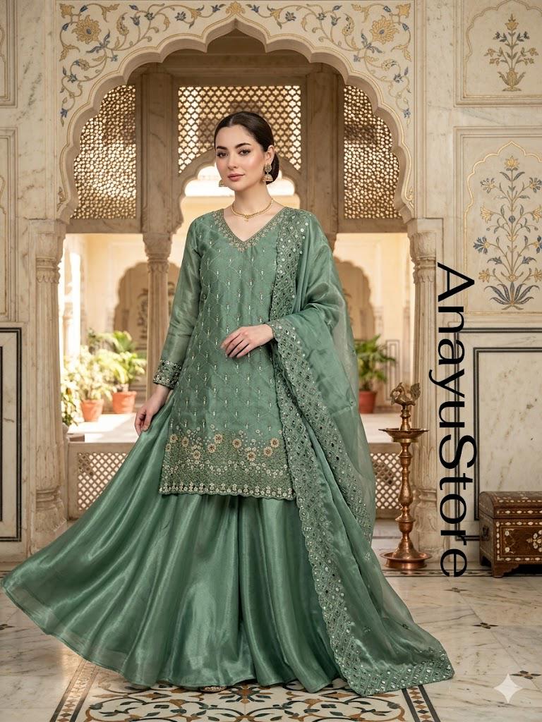 Indian Bridesmaid Dress Sage Green - Etsy UK