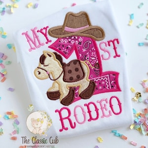 My First Rodeo Cowgirl theme birthday shirt or bodysuit