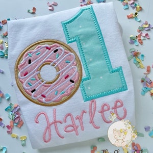 Donut birthday shirt or bodysuit for girls