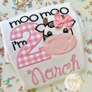 Moo Moo I’m Two birthday shirt, Cow Birthday Shirt | Any Age