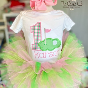 Hole in One golf theme birthday tutu outfit