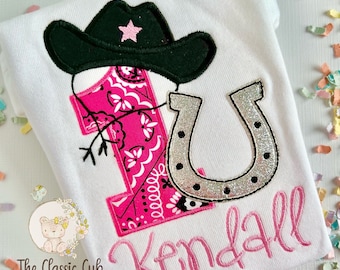 Disco Cowgirl theme birthday shirt or bodysuit for girls