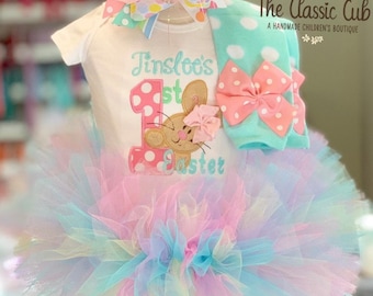 My 1st Easter tutu outfit for girls, first Easter bunny outfit