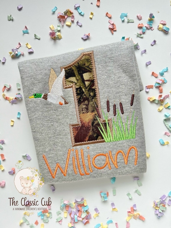 Duck hunting theme birthday shirt for boys - ANY AGE