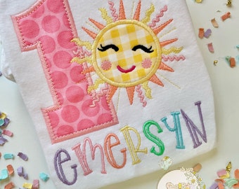 Camisa de cumpleaños Pastel Rainbow Sunshine para niñas