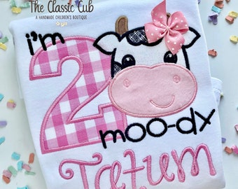 I’m Two Moody birthday shirt, Cow Birthday Shirt | Any Age