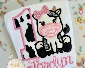 Girly cow birthday shirt | Any Age