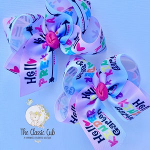 Back to School Hairbow, Kindergarten, PreK, 1st grade