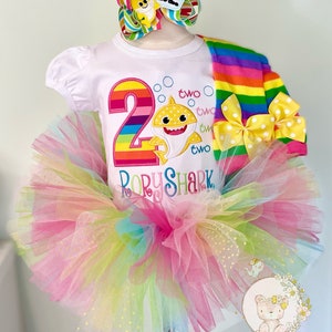 Baby Shark Two Two Birthday Tutu Outfit