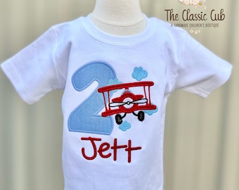 Time Flies airplane theme birthday shirt for boys | ANY AGE | vintage plane