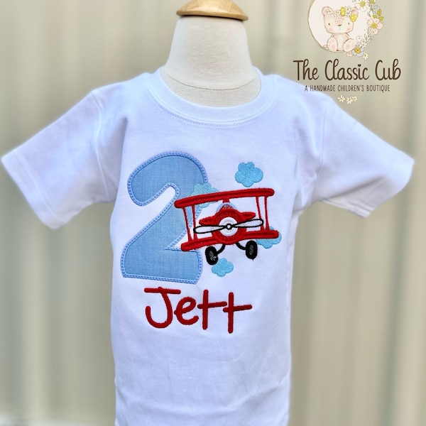 Claire & Charlie Boys Knit Shirt - Royal Blue - Airplanes main image 1